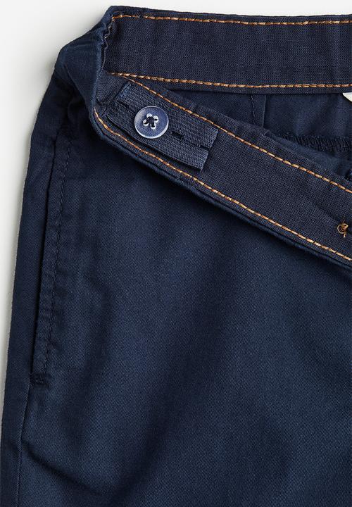 H&M - Relaxed fit cotton chinos - navy blue 