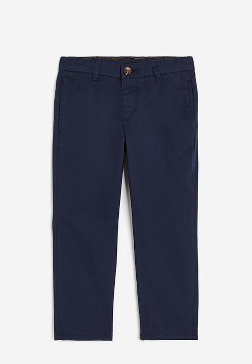 H&M - Relaxed fit cotton chinos - navy blue 