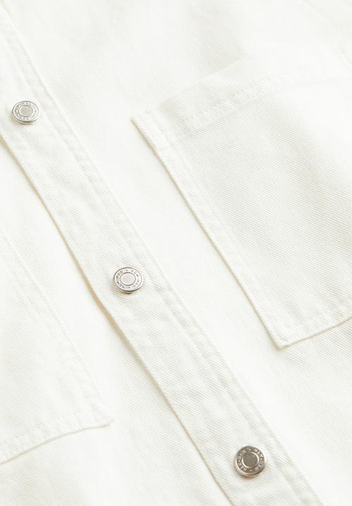 H&M - Oversized fit twill overshirt - white 