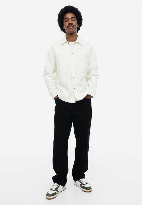 H&M - Oversized fit twill overshirt - white 