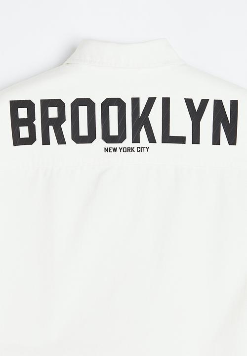 H&M - Oversized fit twill overshirt - white 