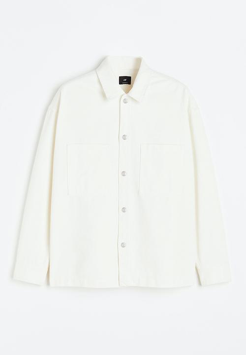 H&M - Oversized fit twill overshirt - white 
