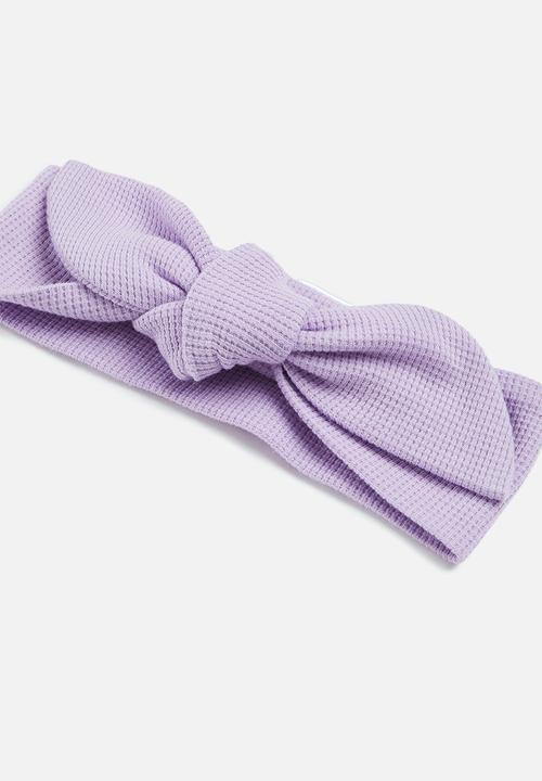 Cotton On - The waffle bow tie headband/bandana pack - lilac drop