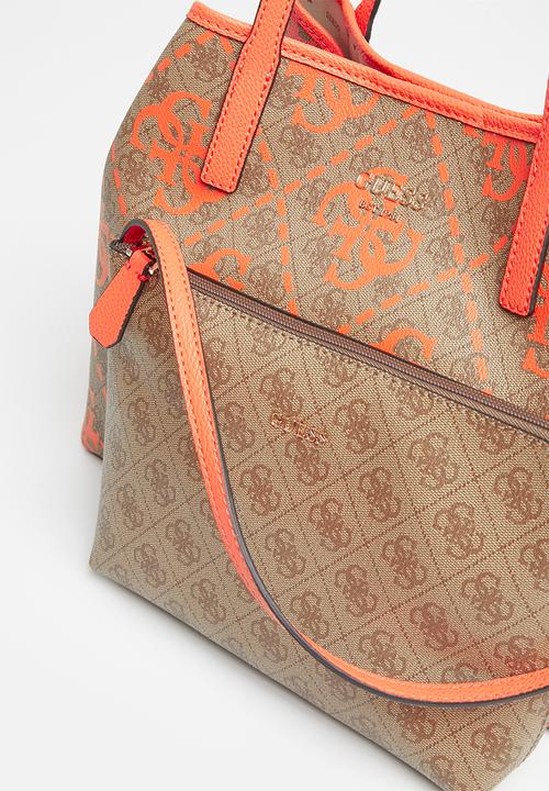 GUESS - Vikky tote bag - latte logo orange