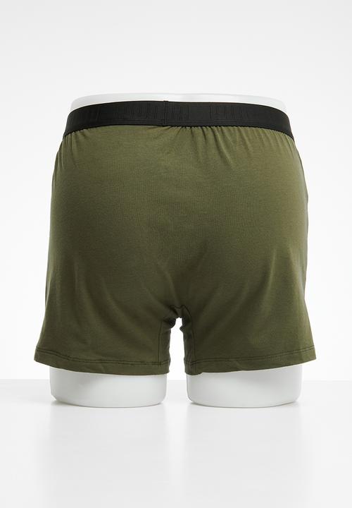 PUMA - Loose fit jersey boxer 2 pack - forest 