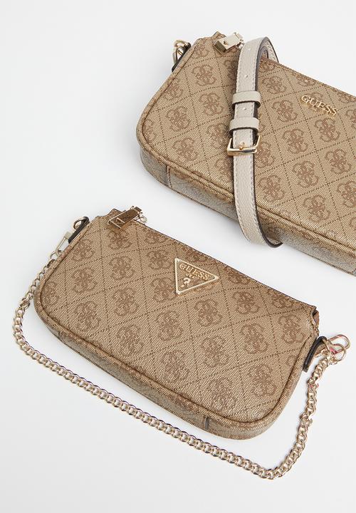 GUESS - Noelle dbl pouch crossbody - latte 
