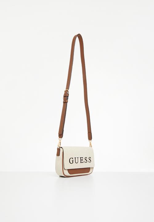 GUESS - Gelber mini crossbody flap - canvas