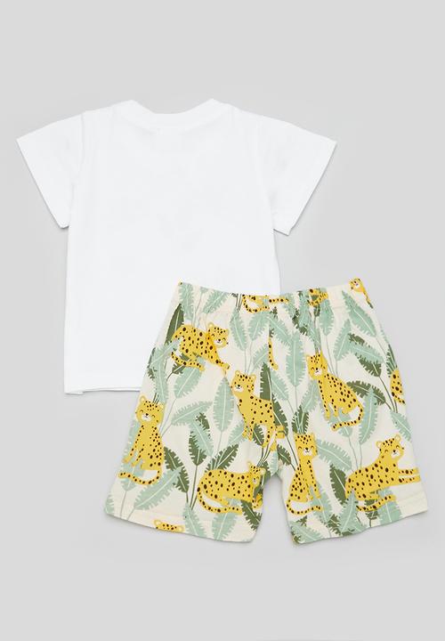 Pop Candy - Tee & short set - yellow & white
