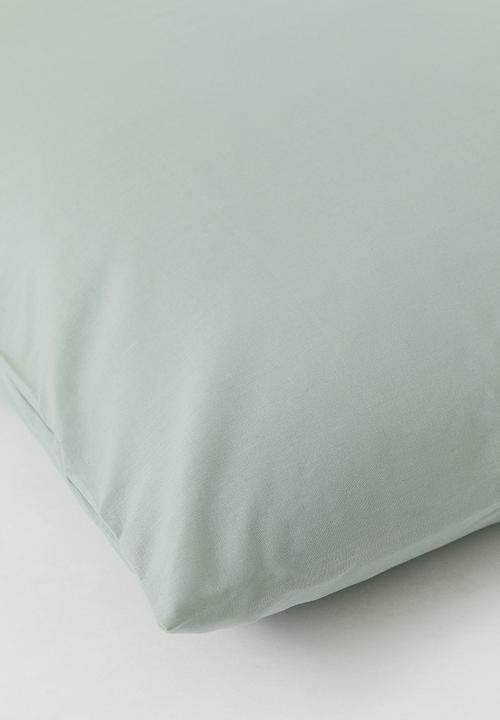 H&M - Cotton pillowcase - sage green