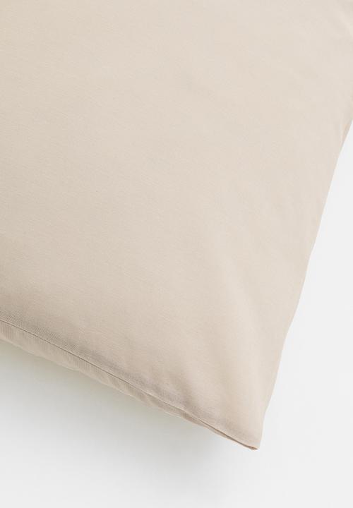 H&M - Cotton pillowcase - light beige 