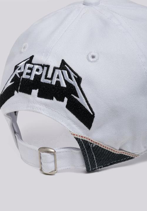 Replay - Replay heavy cotton twill cap - white