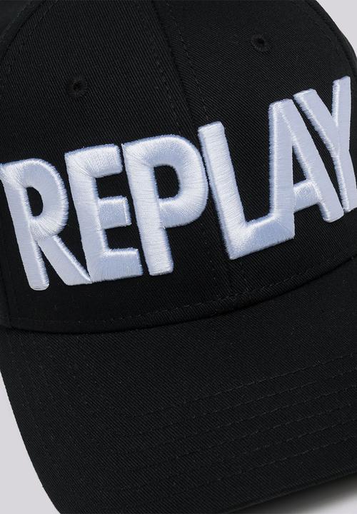 Replay - Logo peak cap - black/optical white