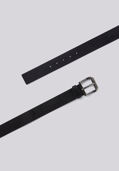 Replay - Crinkle leather buckle crust - black & brown
