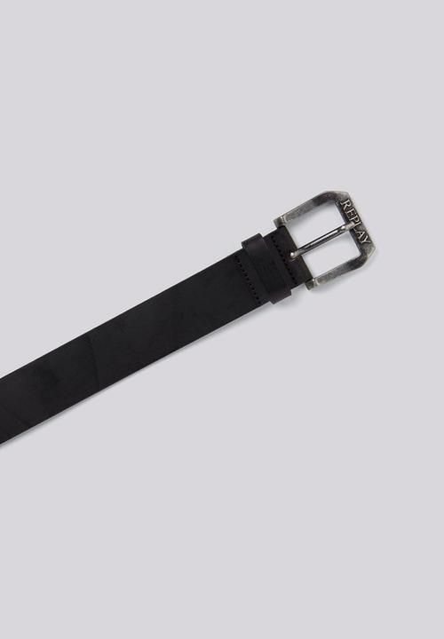 Replay - Crinkle leather buckle crust - black & brown