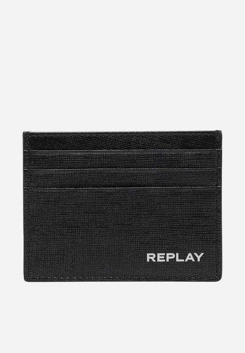 Replay - Saffiano leather card holder - black