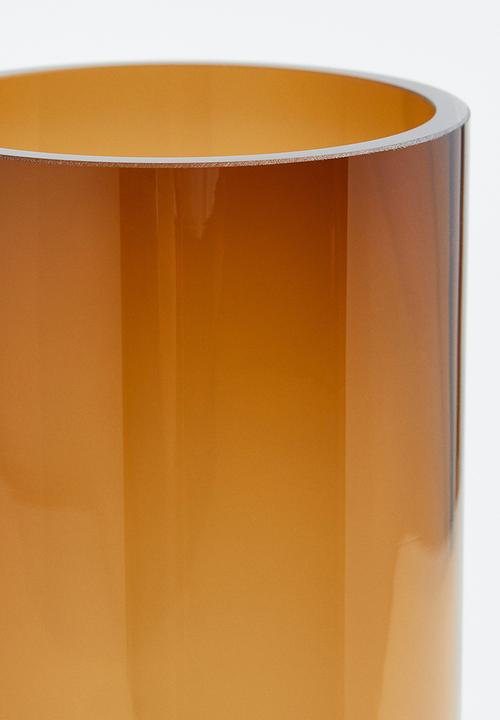 H&M - Tall glass vase - amber