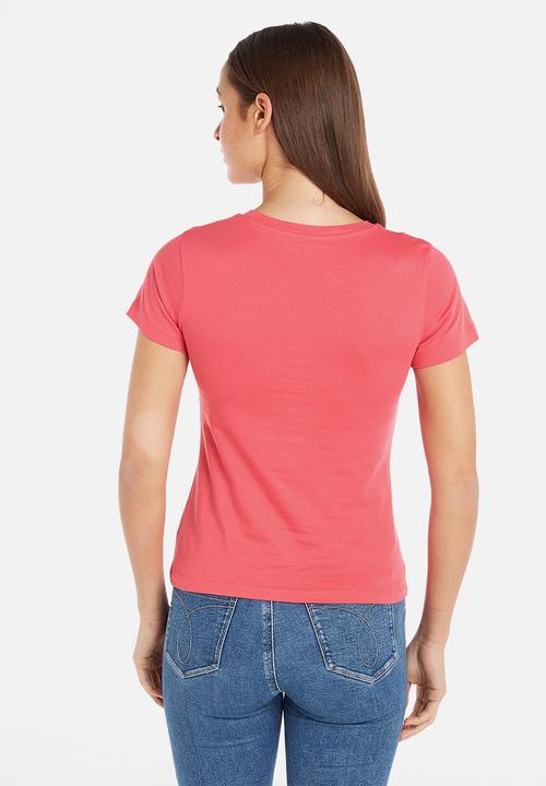 Calvin Klein - 2-Pack monogram slim tee - pink flash/bright white