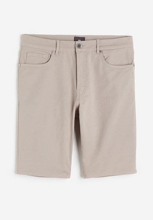 H&M - Slim fit cotton twill shorts - beige 