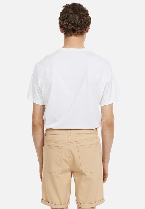 H&M - Slim fit cotton twill shorts - beige