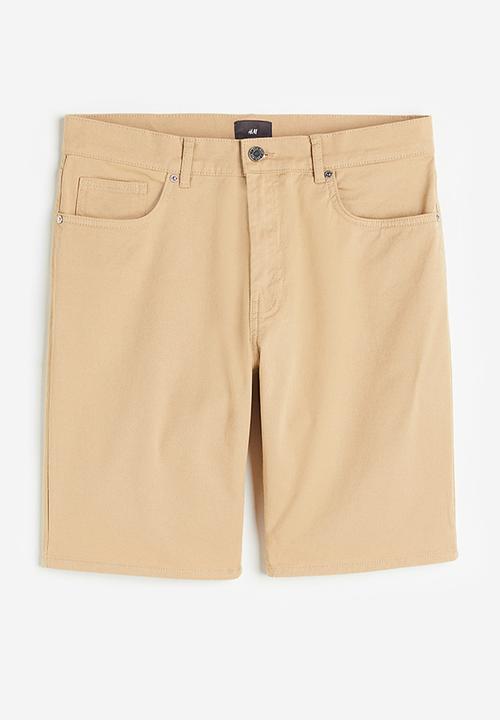 H&M - Slim fit cotton twill shorts - beige