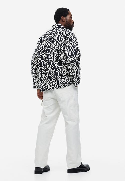 H&M - Water-repellent coach jacket - white & black