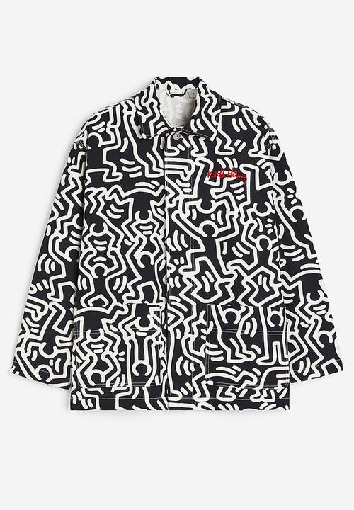 H&M - Water-repellent coach jacket - white & black