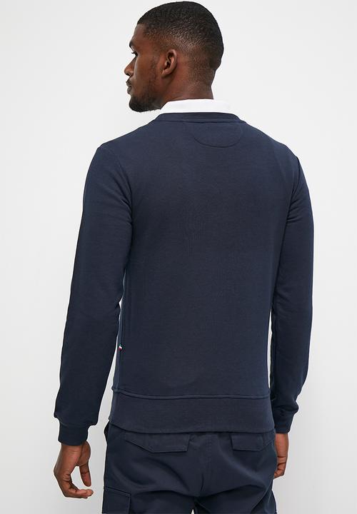 Verana - Embroidered crew neck sweater - navy