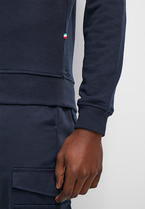 Verana - Embroidered crew neck sweater - navy