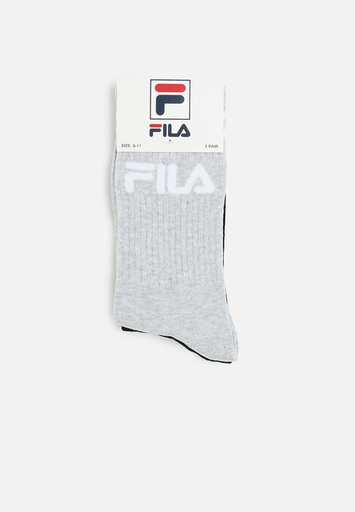 FILA - Stallone tube sock 2 pack - grey melange/black
