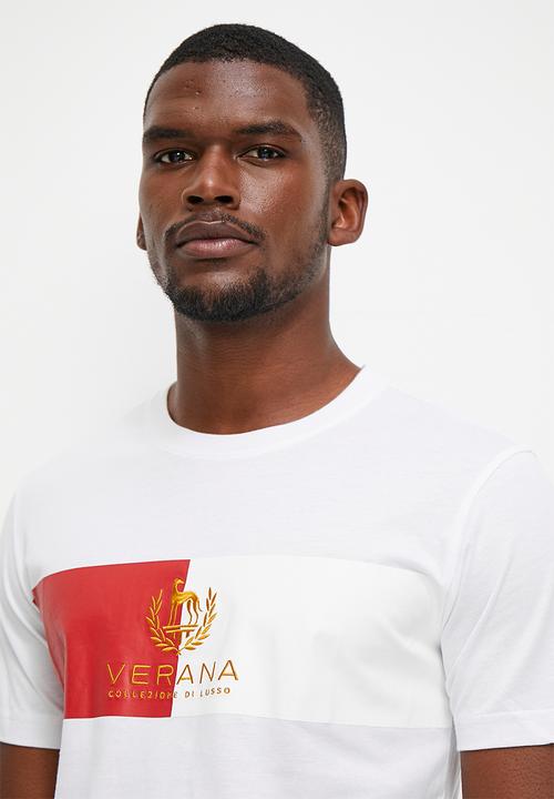 Verana - Premium embroidered crew neck tee - white