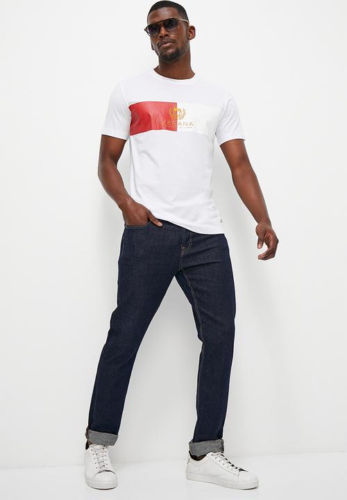 Verana - Premium embroidered crew neck tee - white