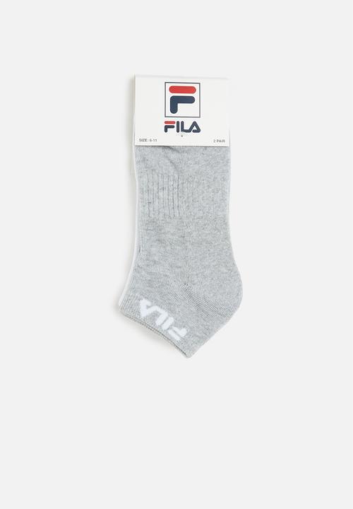 FILA - Stallone ankle sock 2-pack - grey melange/white 
