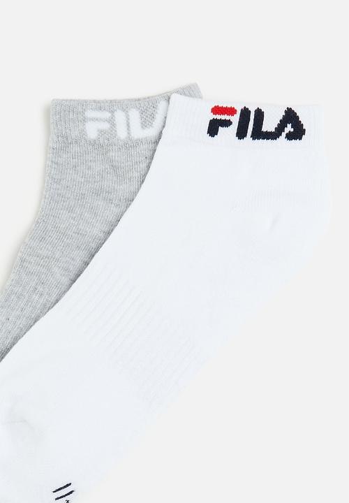 FILA - Stallone ankle sock 2-pack - grey melange/white 
