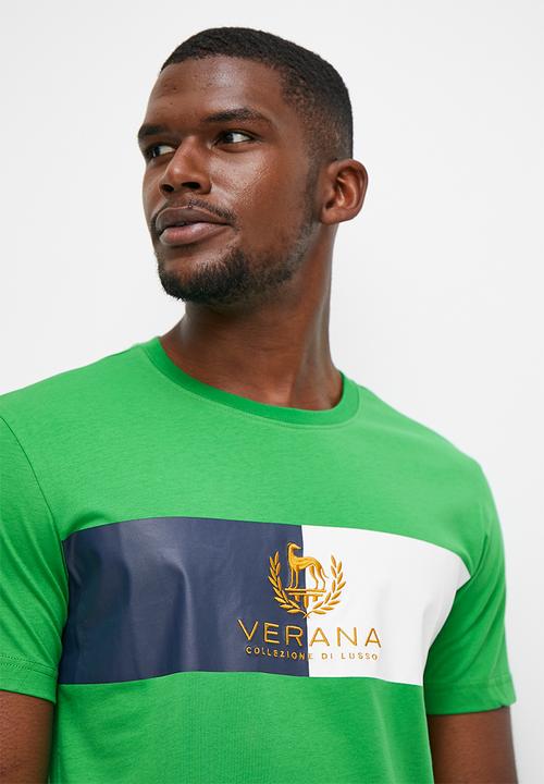 Verana - Premium embroidered crew neck tee - green