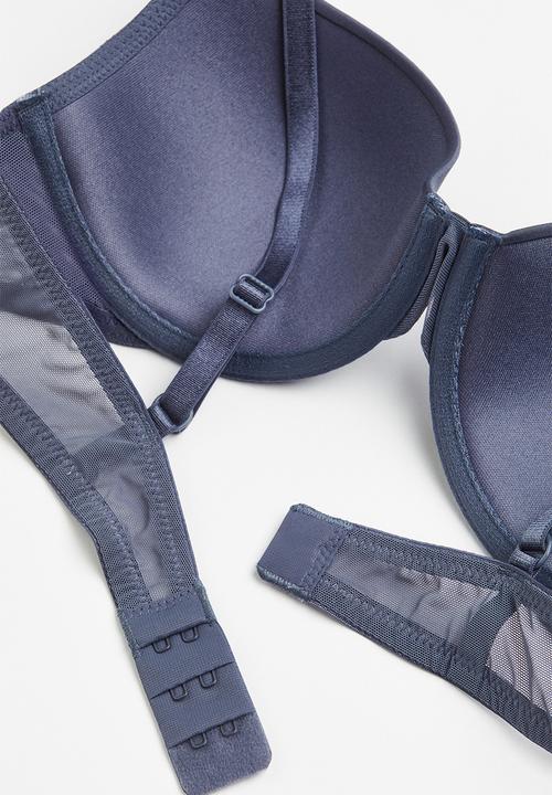 H&M - 2 Pack padded underwired bras - dark blue & beige