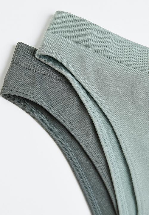 H&M - 2 Pack seamless briefs - dark turquoise & light turquoise