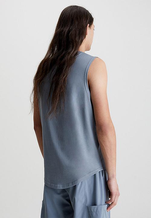 Calvin Klein - Monologo badge tank top - overcast grey