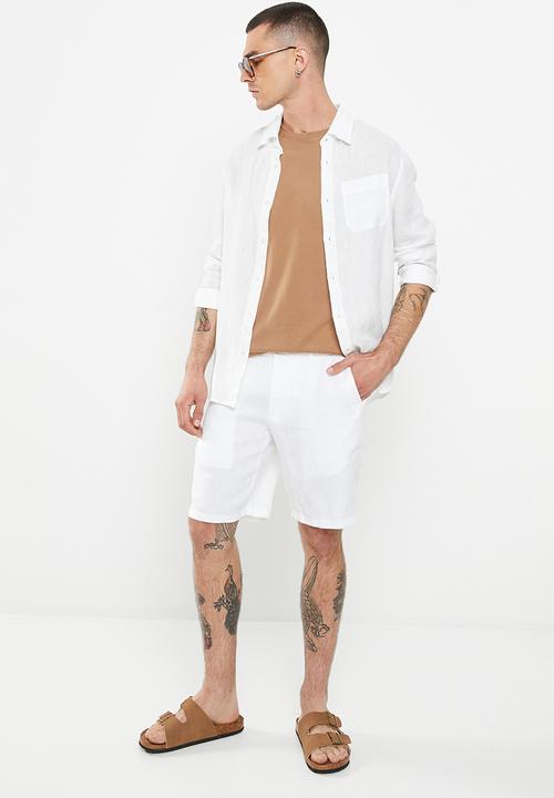 MANGO - Bermuda shorts carp - white