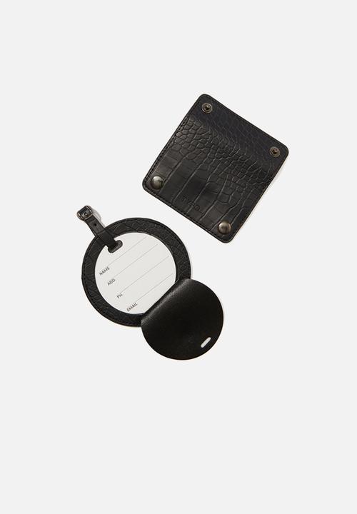 Typo - Off the grid luggage tag & handle cover set - black textured