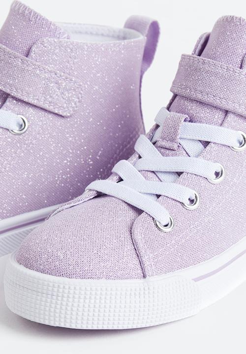 H&M - Canvas hi-top trainers - lilac/glitter