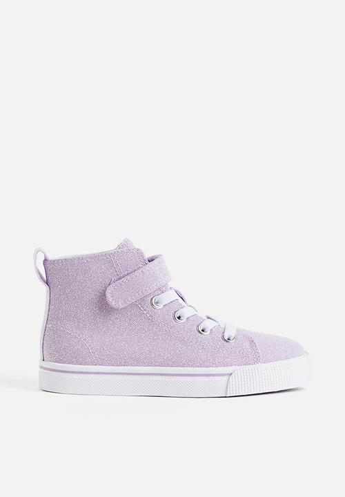 H&M - Canvas hi-top trainers - lilac/glitter