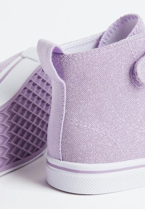 H&M - Canvas hi-top trainers - lilac/glitter
