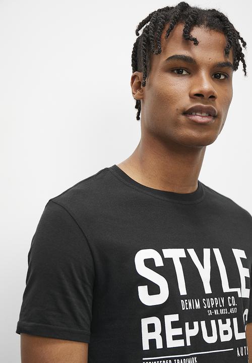 STYLE REPUBLIC - SR Jeans logo graphic tee - black