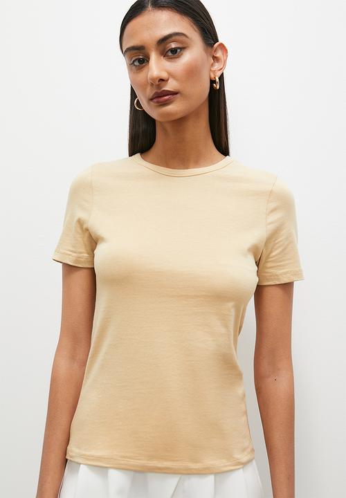 Superbalist - 2 pack basic crew tee - natural & stone