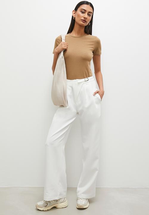 Superbalist - 2 pack basic crew tee - natural & stone