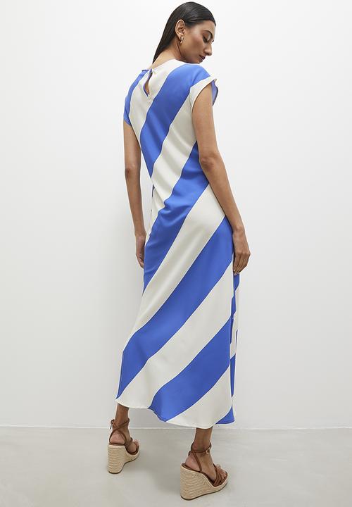 Superbalist - Extended sleeve minimal maxi dress - blue stripe