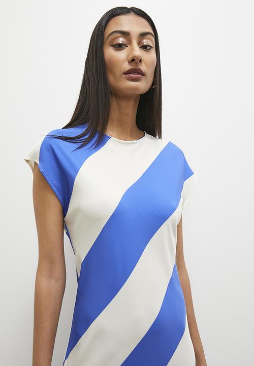 Superbalist - Extended sleeve minimal maxi dress - blue stripe