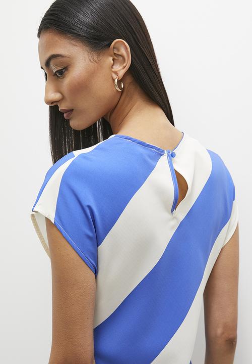 Superbalist - Extended sleeve minimal maxi dress - blue stripe