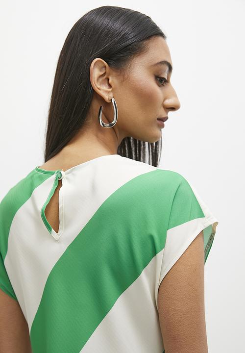 Superbalist - Extended sleeve minimal maxi dress - green stripe