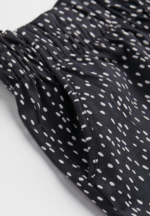 H&M - Cotton jersey shorts - dark grey/spotted 